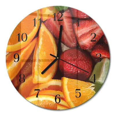 Ronde glazen klok Fruit