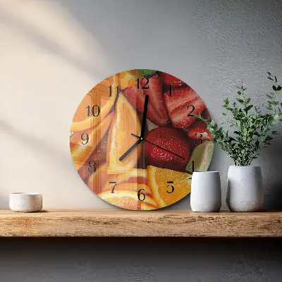 Ronde glazen klok Fruit