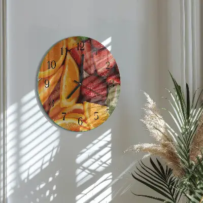 Ronde glazen klok Fruit