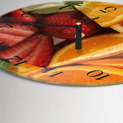 Ronde glazen klok Fruit