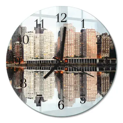 Wandklok glas decoratie rond Horizon