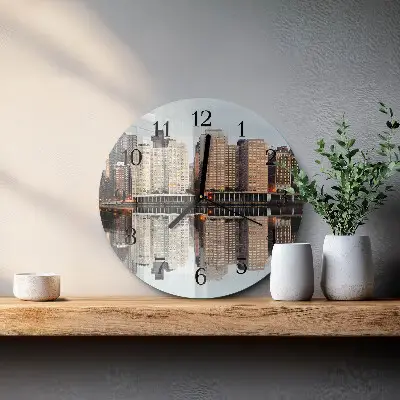 Wandklok glas decoratie rond Horizon