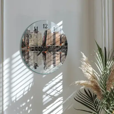 Wandklok glas decoratie rond Horizon