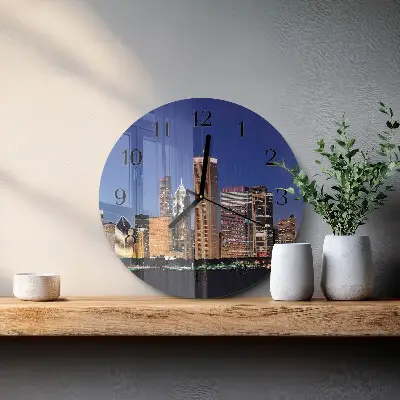 Wandklok glas decoratie rond Horizon