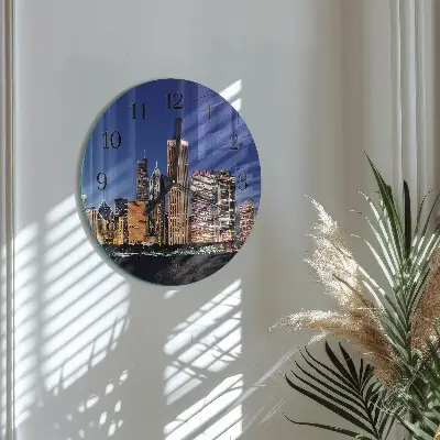 Wandklok glas decoratie rond Horizon