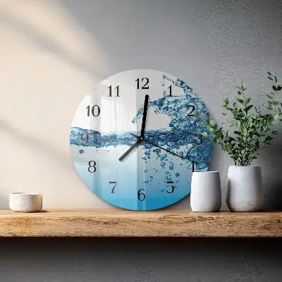 Ronde glazen klok Water