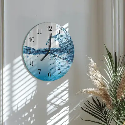 Ronde glazen klok Water