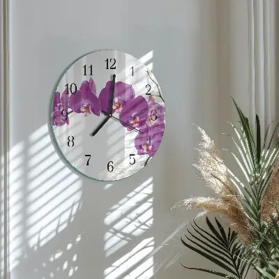 Klok glas met opdruk rond Orchidee