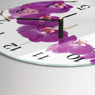 Klok glas met opdruk rond Orchidee
