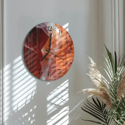 Ronde glazen wandklok Grot