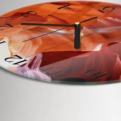 Ronde glazen wandklok Grot
