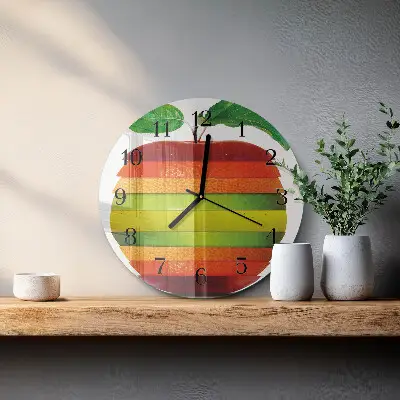 Ronde glazen klok Appel