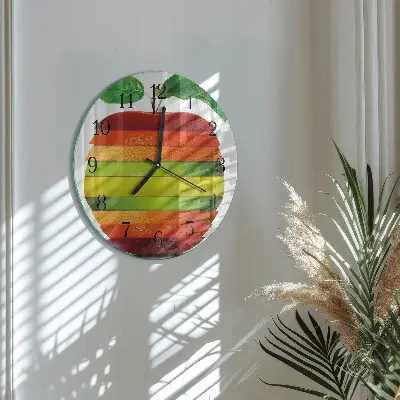 Ronde glazen klok Appel