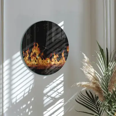 Ronde glas klok Vuur