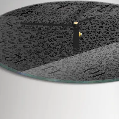 Ronde glazen klok Waterdruppels