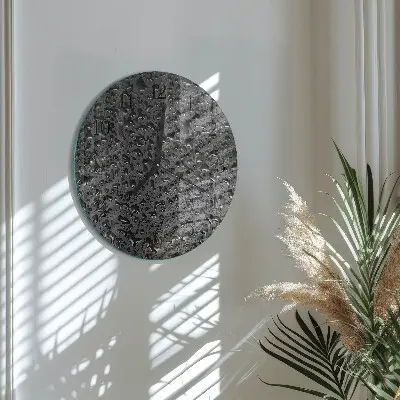Ronde glazen wandklok Waterdruppels