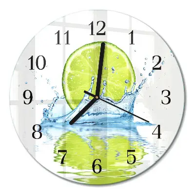 Ronde glas klok Water met kalk