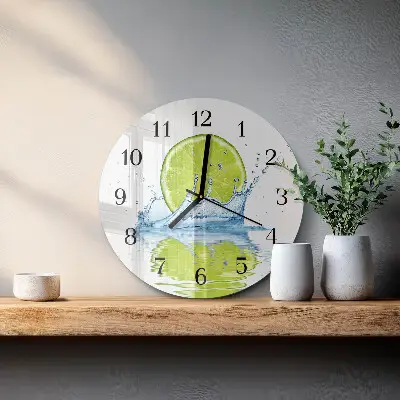 Ronde glas klok Water met kalk