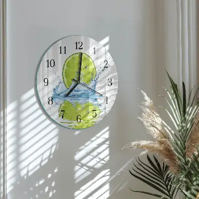 Ronde glas klok Water met kalk