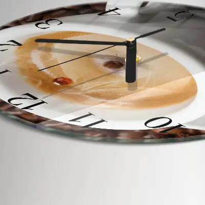 Ronde glazen klok Een kopje koffie