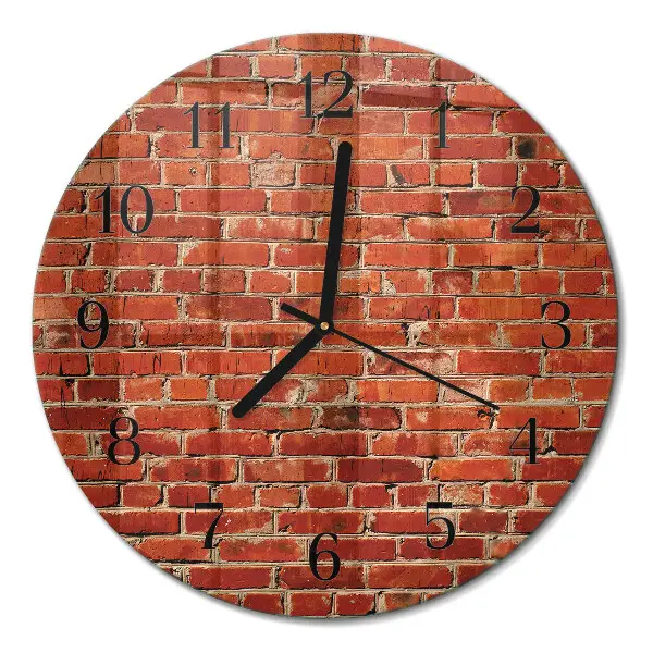 Ronde glas klok Bakstenen muur