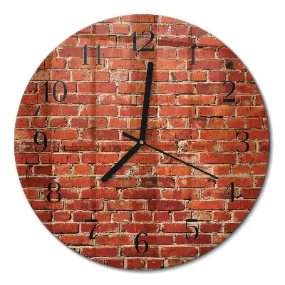 Ronde glas klok Bakstenen muur