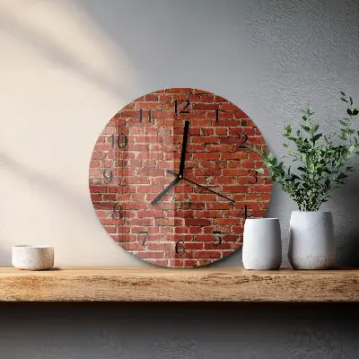 Ronde glas klok Bakstenen muur