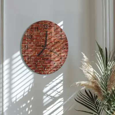 Ronde glas klok Bakstenen muur