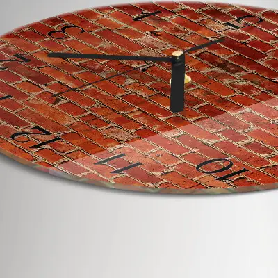 Ronde glas klok Bakstenen muur
