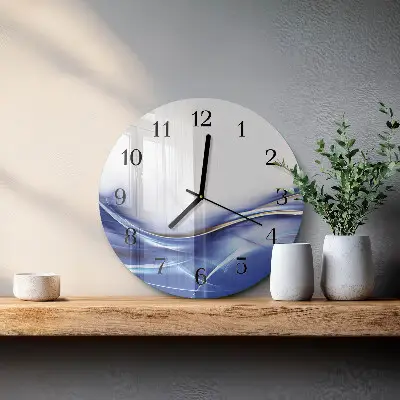 Wandklok glas decoratie rond Abstracte lijnen