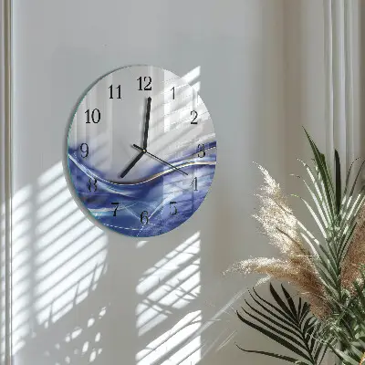 Wandklok glas decoratie rond Abstracte lijnen