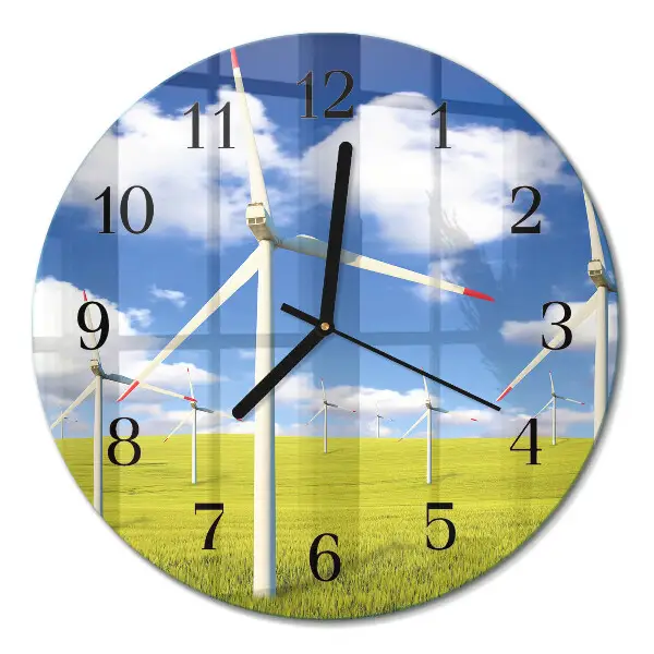 Ronde glazen klok Windpark