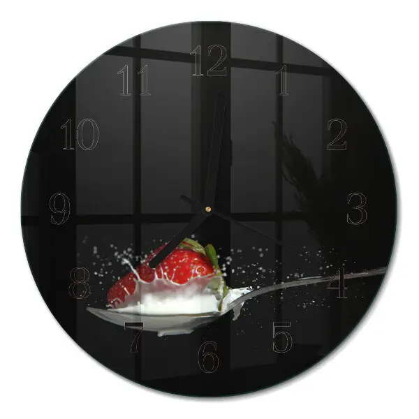 Wandklok glas decoratie rond Aardbei