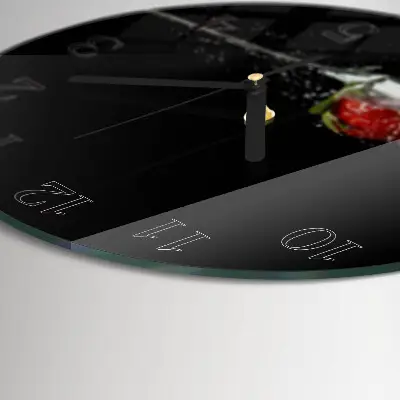 Wandklok glas decoratie rond Aardbei