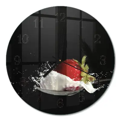 Klok glas met opdruk rond Aardbei