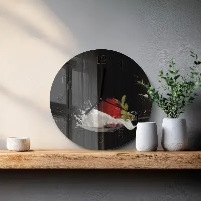 Klok glas met opdruk rond Aardbei