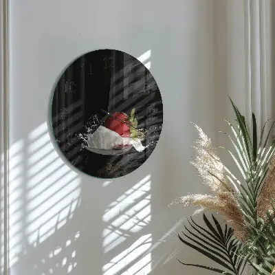Klok glas met opdruk rond Aardbei