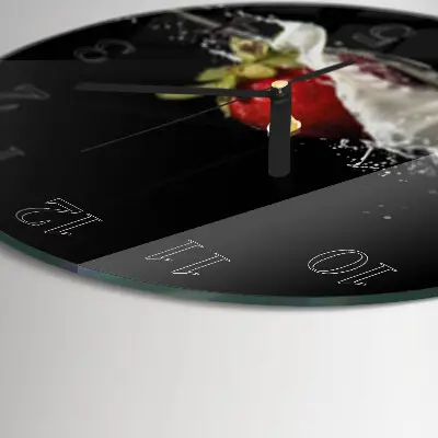 Klok glas met opdruk rond Aardbei