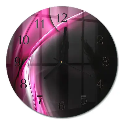 Ronde glas klok Abstracte lijnen