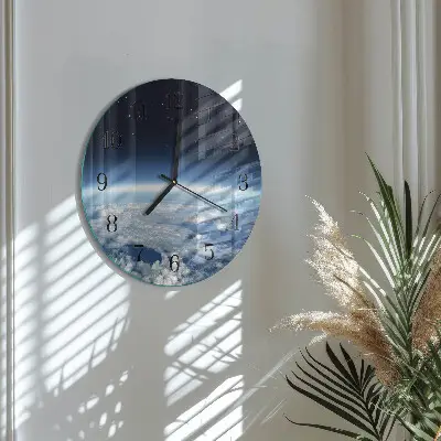 Ronde glas klok Het universum van de aarde