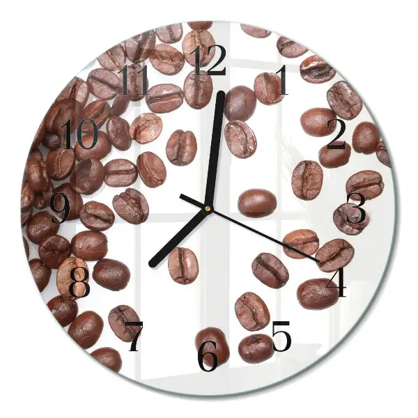 Klok glas met opdruk rond Koffiebonen