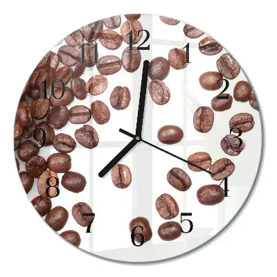 Klok glas met opdruk rond Koffiebonen