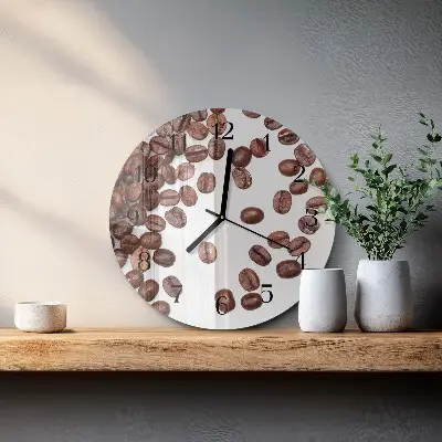 Klok glas met opdruk rond Koffiebonen