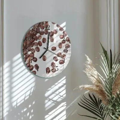 Klok glas met opdruk rond Koffiebonen