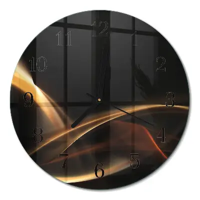 Wandklok glas decoratie rond Abstracte lijnen