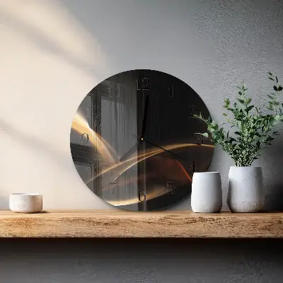 Wandklok glas decoratie rond Abstracte lijnen