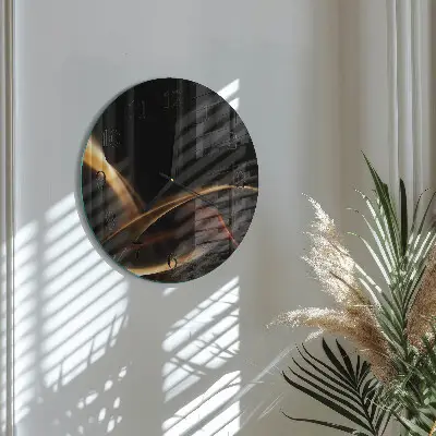 Wandklok glas decoratie rond Abstracte lijnen