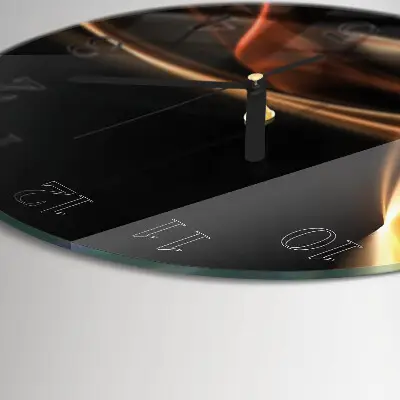 Wandklok glas decoratie rond Abstracte lijnen