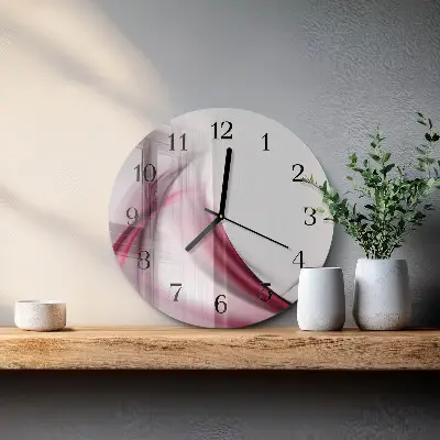 Ronde glazen klok Abstracte lijnen