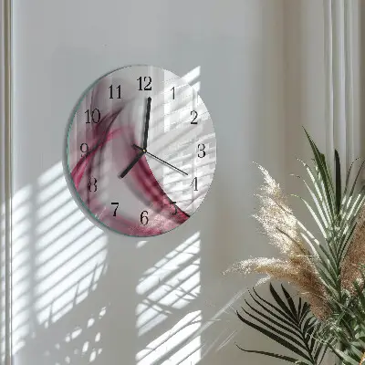 Ronde glazen klok Abstracte lijnen